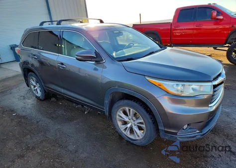2015 Toyota Highlander Xle z USA, uszkodzony, nr VIN 5TDJKRFH0FS092863